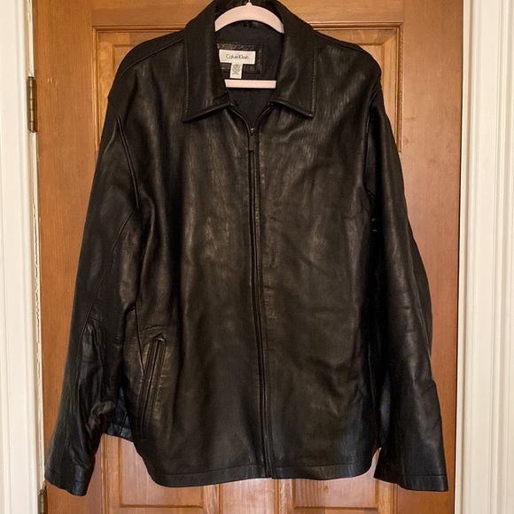 Calvin Klein Leather Jacket Mens XXL - Picture 2 of 8